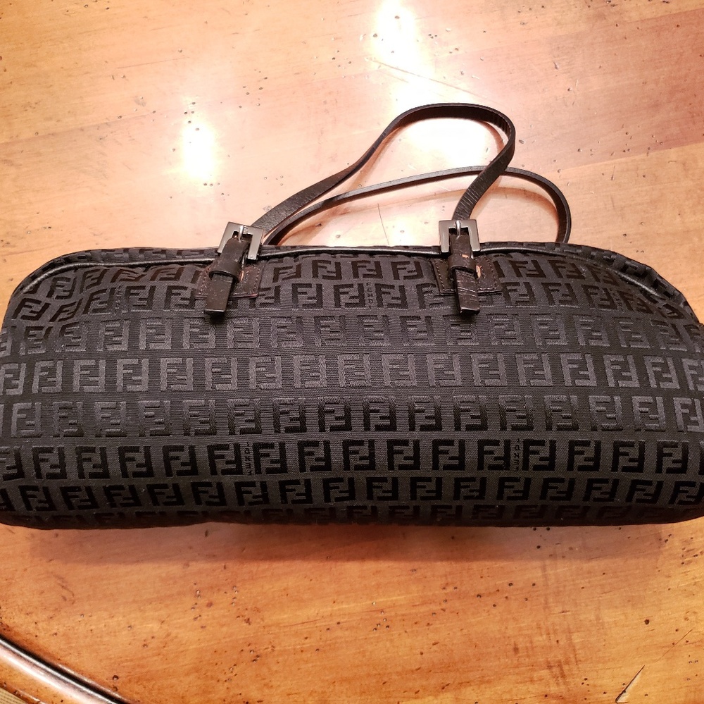 Fendi Jacquard Zucchino Handbag Black New w/o Tags